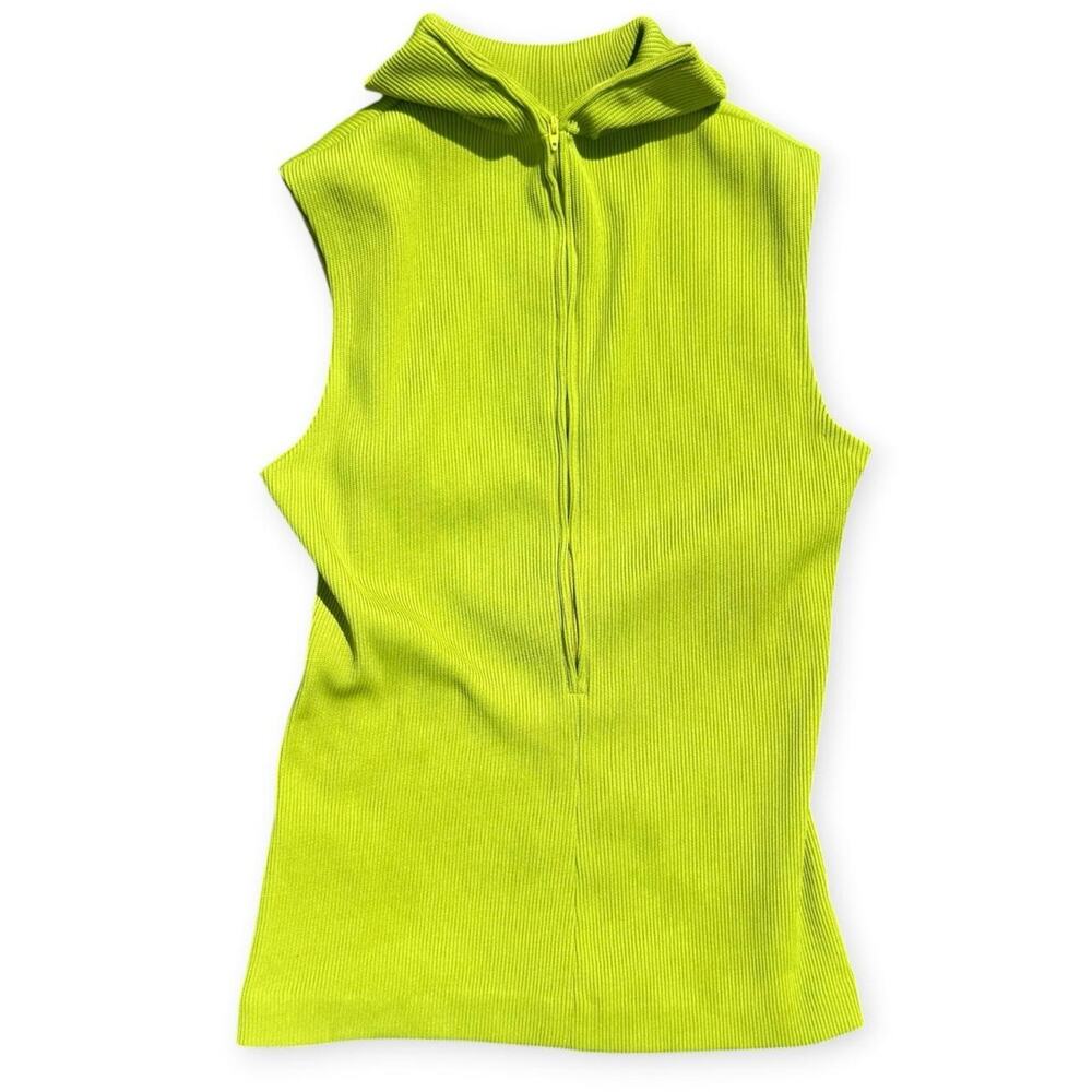 Vintage Act III Chartreuse Matching Knit Set Union 70-80s Green Ribbed 2-Piece